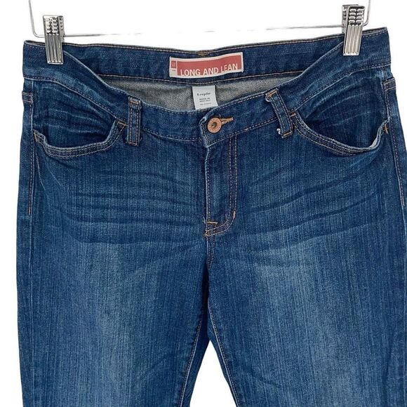 Gap Women's Cotton Stretch Long‎ And Lean Wide Leg Jeans Blue Size 6R - Picture 2 of 9